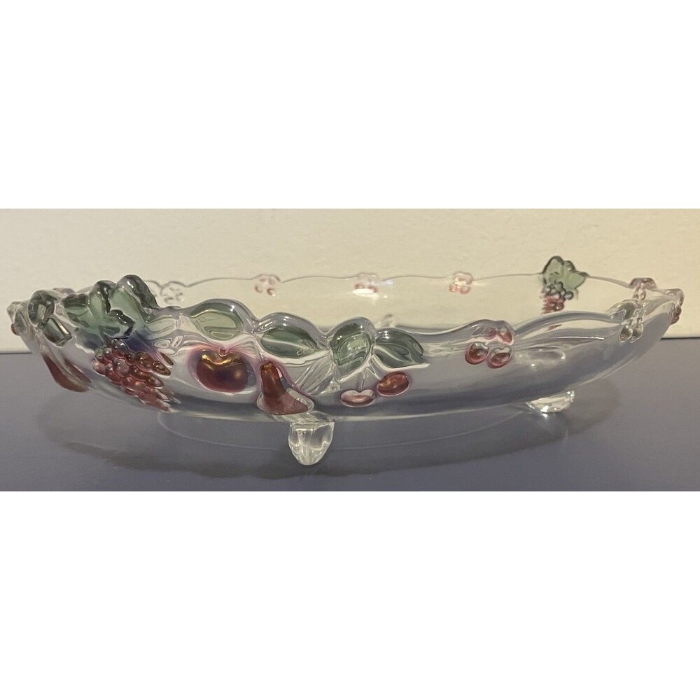 RARE Mikasa Tarragona 13” Divided Crystal Appetizer Tray Vintage Germany